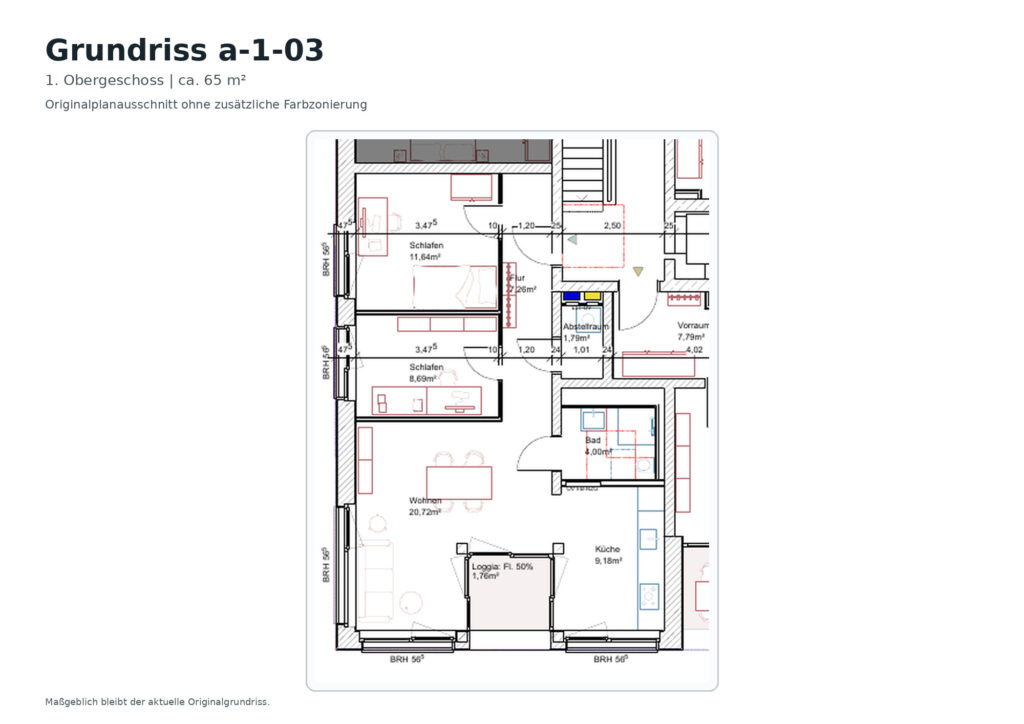 Grundriss a-1-03 im 1. Obergeschoss