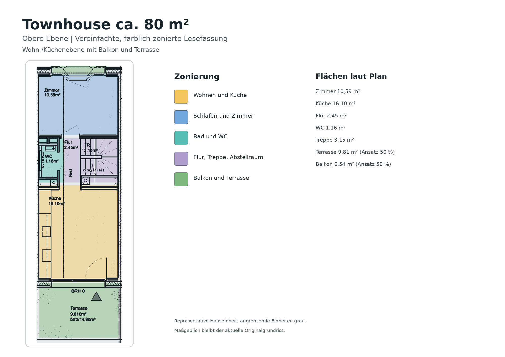 Grundriss der oberen Maisonetteebene