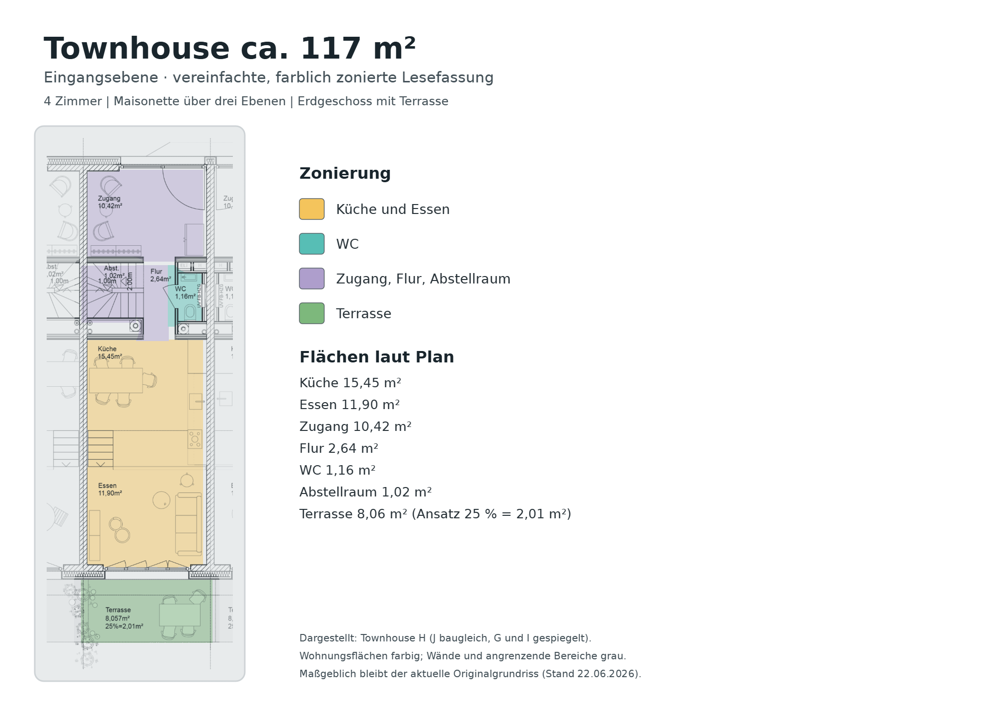 Grundriss der Eingangsebene mit Gartenzugang